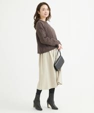F1FAV01120 MK MICHEL KLEIN(小さいサイズ)(メゾン ドゥ サンク) 【小さいサイズ】ケーブル編みニットプルオーバー/洗える オレンジ