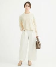 F1FAV01120 MK MICHEL KLEIN(小さいサイズ)(メゾン ドゥ サンク) 【小さいサイズ】ケーブル編みニットプルオーバー/洗える オレンジ