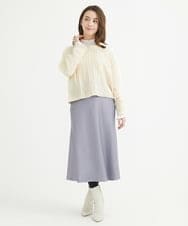 F1FAV01120 MK MICHEL KLEIN(小さいサイズ)(メゾン ドゥ サンク) 【小さいサイズ】ケーブル編みニットプルオーバー/洗える オレンジ