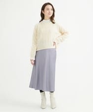 F1FAV01120 MK MICHEL KLEIN(小さいサイズ)(メゾン ドゥ サンク) 【小さいサイズ】ケーブル編みニットプルオーバー/洗える オレンジ