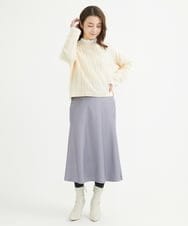 F1FAV01120 MK MICHEL KLEIN(小さいサイズ)(メゾン ドゥ サンク) 【小さいサイズ】ケーブル編みニットプルオーバー/洗える オレンジ
