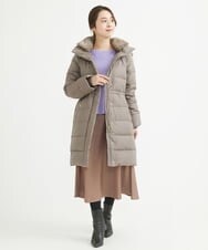 F1FAV01140 MK MICHEL KLEIN(小さいサイズ)(メゾン ドゥ サンク) 【小さいサイズ】ボートネックパフスリーブニット/洗える オレンジ