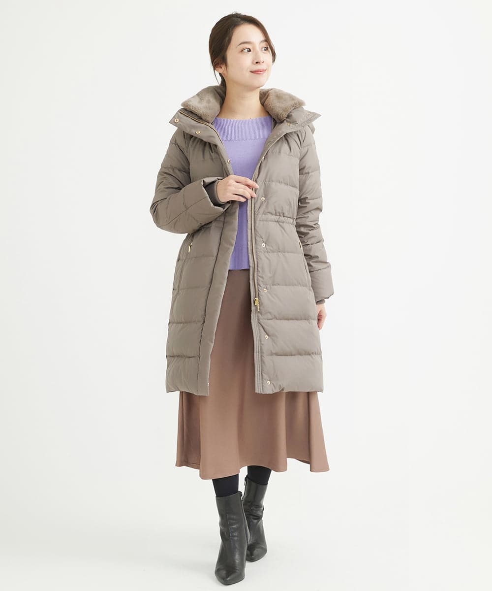 F1FAV01140 MK MICHEL KLEIN(小さいサイズ)(メゾン ドゥ サンク) 【小さいサイズ】ボートネックパフスリーブニット/洗える オレンジ