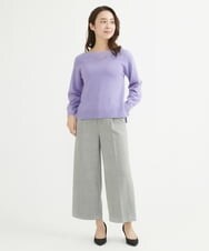 F1FAV01140 MK MICHEL KLEIN(小さいサイズ)(メゾン ドゥ サンク) 【小さいサイズ】ボートネックパフスリーブニット/洗える オレンジ