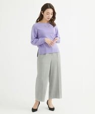 F1FAV01140 MK MICHEL KLEIN(小さいサイズ)(メゾン ドゥ サンク) 【小さいサイズ】ボートネックパフスリーブニット/洗える オレンジ