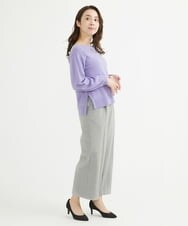 F1FAV01140 MK MICHEL KLEIN(小さいサイズ)(メゾン ドゥ サンク) 【小さいサイズ】ボートネックパフスリーブニット/洗える オレンジ