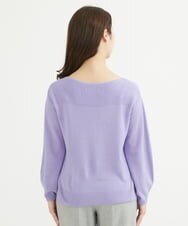 F1FAV01140 MK MICHEL KLEIN(小さいサイズ)(メゾン ドゥ サンク) 【小さいサイズ】ボートネックパフスリーブニット/洗える オレンジ