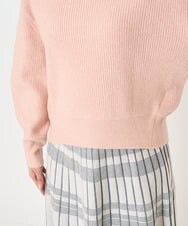 F1FAV02150 MK MICHEL KLEIN(小さいサイズ)(メゾン ドゥ サンク) 【小さいサイズ】ショート丈コクーンスリーブニット/洗える ピンク