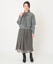 F1FAV02150 MK MICHEL KLEIN(小さいサイズ)(メゾン ドゥ サンク) 【小さいサイズ】ショート丈コクーンスリーブニット/洗える ピンク