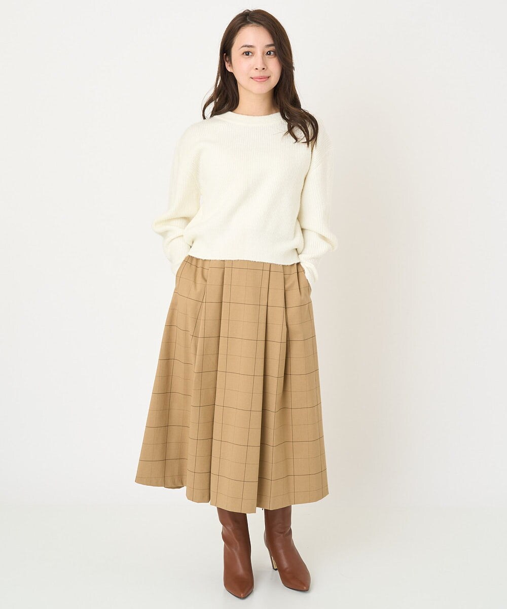 F1FAV02150 MK MICHEL KLEIN(小さいサイズ)(メゾン ドゥ サンク) 【小さいサイズ】ショート丈コクーンスリーブニット/洗える ピンク