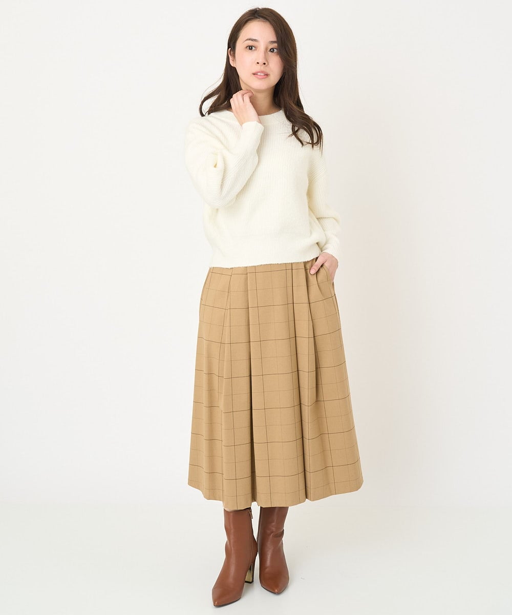 F1FAV02150 MK MICHEL KLEIN(小さいサイズ)(メゾン ドゥ サンク) 【小さいサイズ】ショート丈コクーンスリーブニット/洗える ピンク
