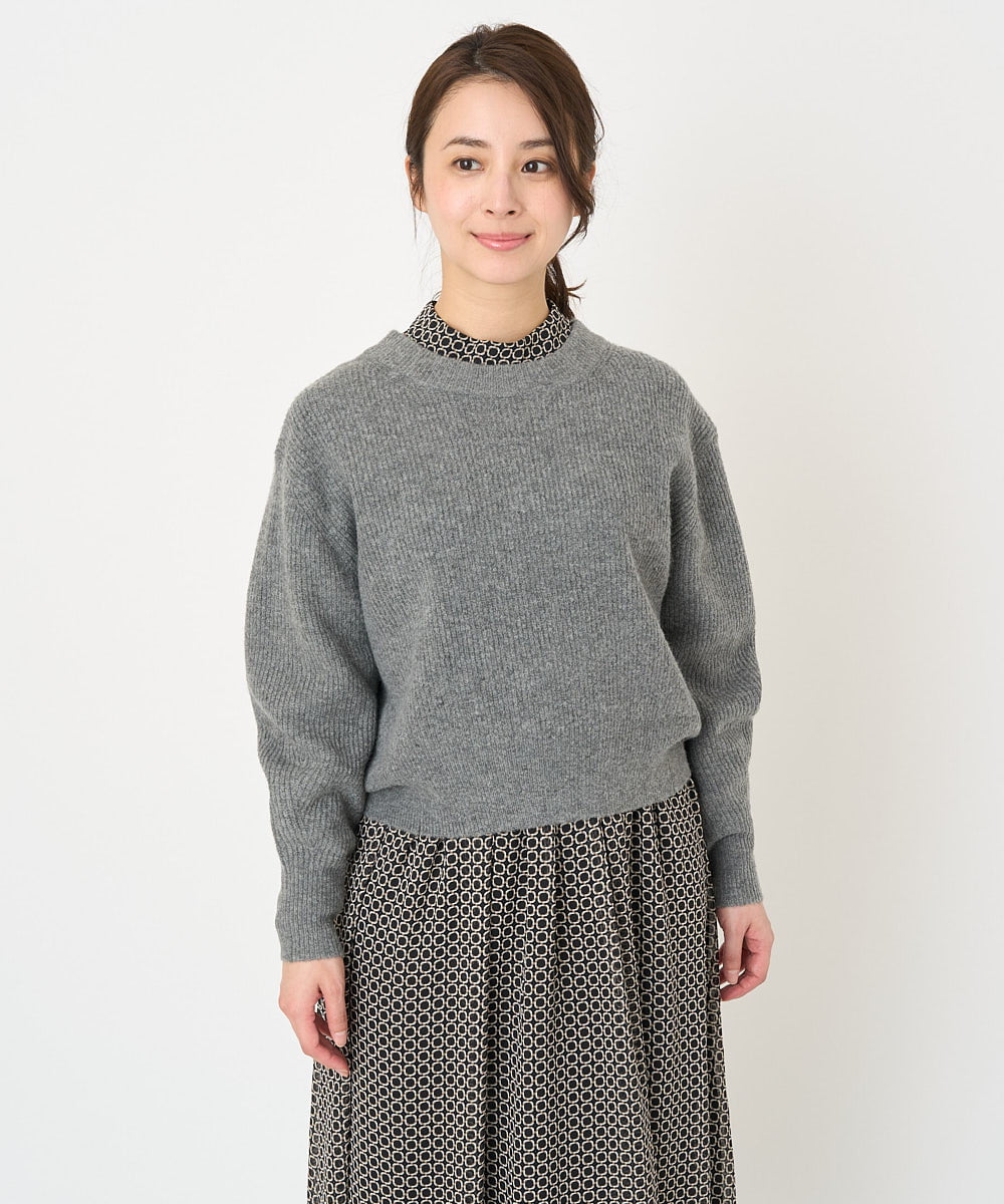 F1FAV02150 MK MICHEL KLEIN(小さいサイズ)(メゾン ドゥ サンク) 【小さいサイズ】ショート丈コクーンスリーブニット/洗える ピンク