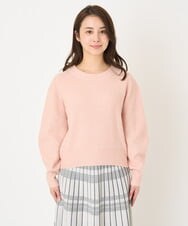 F1FAV02150 MK MICHEL KLEIN(小さいサイズ)(メゾン ドゥ サンク) 【小さいサイズ】ショート丈コクーンスリーブニット/洗える ピンク