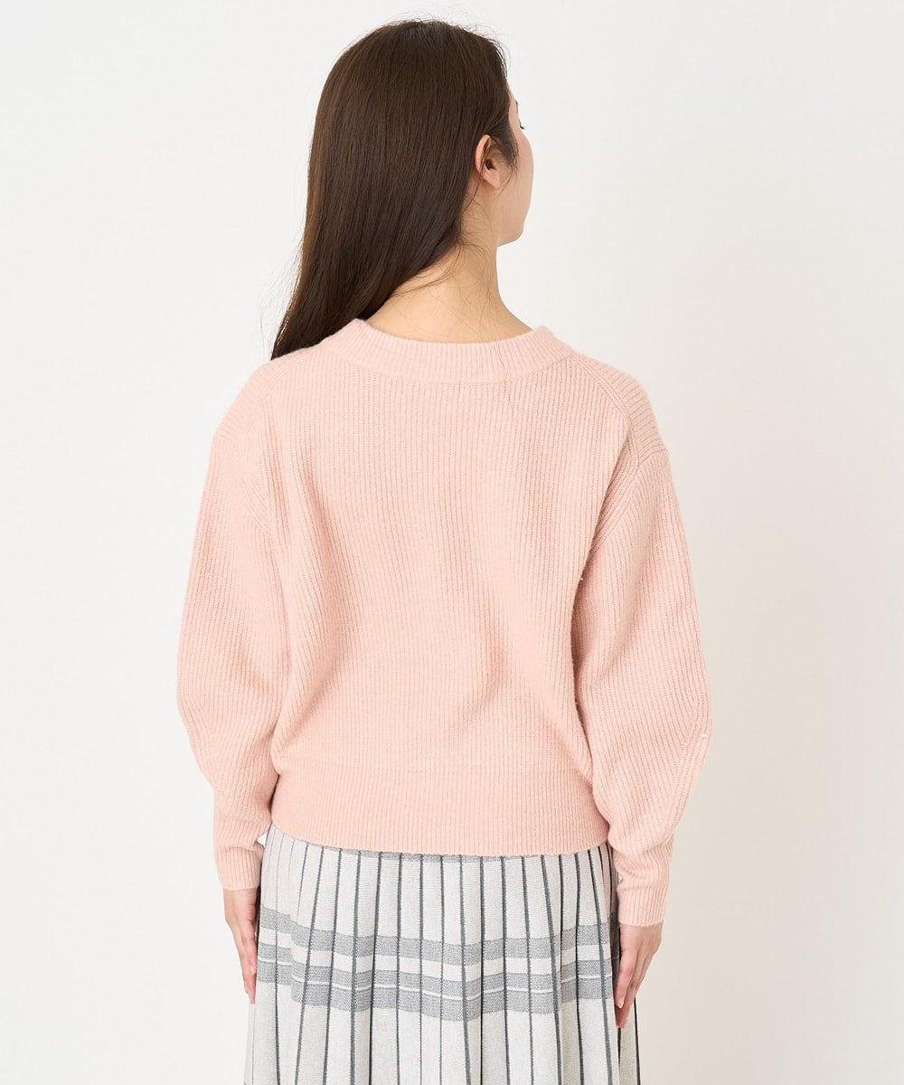 F1FAV02150 MK MICHEL KLEIN(小さいサイズ)(メゾン ドゥ サンク) 【小さいサイズ】ショート丈コクーンスリーブニット/洗える ピンク