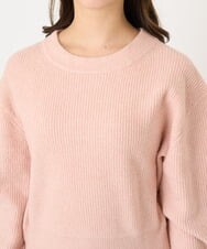 F1FAV02150 MK MICHEL KLEIN(小さいサイズ)(メゾン ドゥ サンク) 【小さいサイズ】ショート丈コクーンスリーブニット/洗える ピンク