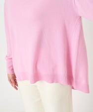 F1FAV04150 MK MICHEL KLEIN(小さいサイズ)(メゾン ドゥ サンク) 【小さいサイズ】ハイネックAラインニットチュニック/洗える ピンク