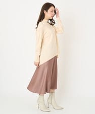 F1FAV04150 MK MICHEL KLEIN(小さいサイズ)(メゾン ドゥ サンク) 【小さいサイズ】ハイネックAラインニットチュニック/洗える ピンク