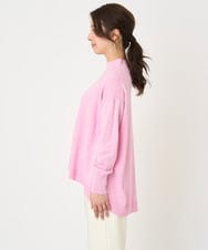 F1FAV04150 MK MICHEL KLEIN(小さいサイズ)(メゾン ドゥ サンク) 【小さいサイズ】ハイネックAラインニットチュニック/洗える ピンク