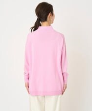 F1FAV04150 MK MICHEL KLEIN(小さいサイズ)(メゾン ドゥ サンク) 【小さいサイズ】ハイネックAラインニットチュニック/洗える ピンク