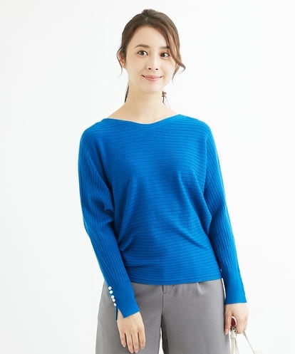 F1FAV05140  【小さいサイズ】ドルマンスリーブハイゲージニット/洗える