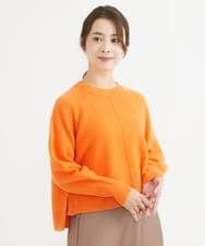 F1FAV08170 MK MICHEL KLEIN(小さいサイズ)(メゾン ドゥ サンク) 【小さいサイズ】ショート丈ウールニット/洗える オレンジ