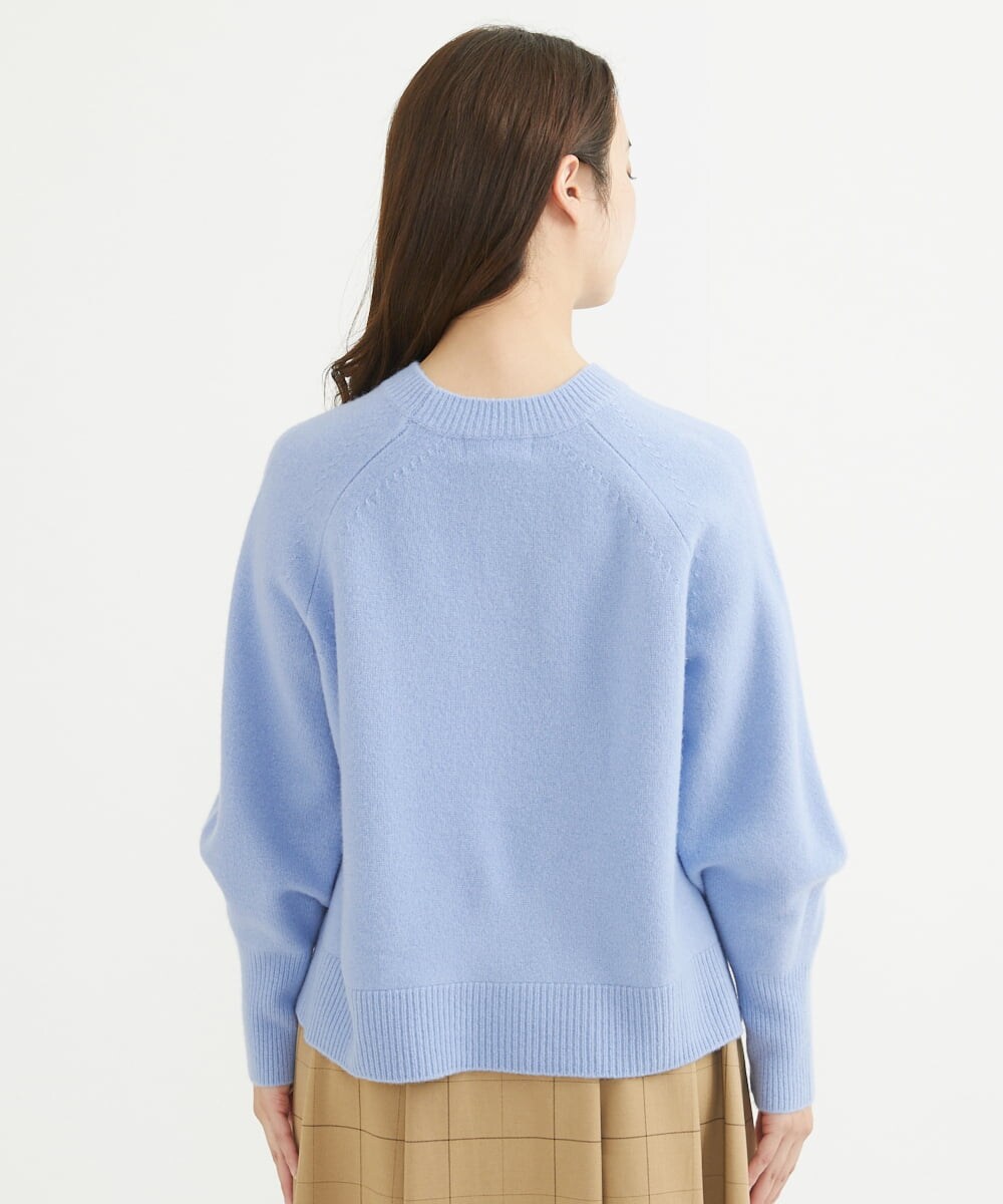 F1FAV08170 MK MICHEL KLEIN(小さいサイズ)(メゾン ドゥ サンク) 【小さいサイズ】ショート丈ウールニット/洗える オレンジ