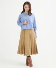 F1FAV08170 MK MICHEL KLEIN(小さいサイズ)(メゾン ドゥ サンク) 【小さいサイズ】ショート丈ウールニット/洗える オレンジ