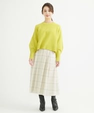 F1FAV08170 MK MICHEL KLEIN(小さいサイズ)(メゾン ドゥ サンク) 【小さいサイズ】ショート丈ウールニット/洗える オレンジ