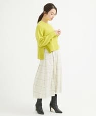 F1FAV08170 MK MICHEL KLEIN(小さいサイズ)(メゾン ドゥ サンク) 【小さいサイズ】ショート丈ウールニット/洗える オレンジ