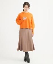 F1FAV08170 MK MICHEL KLEIN(小さいサイズ)(メゾン ドゥ サンク) 【小さいサイズ】ショート丈ウールニット/洗える オレンジ