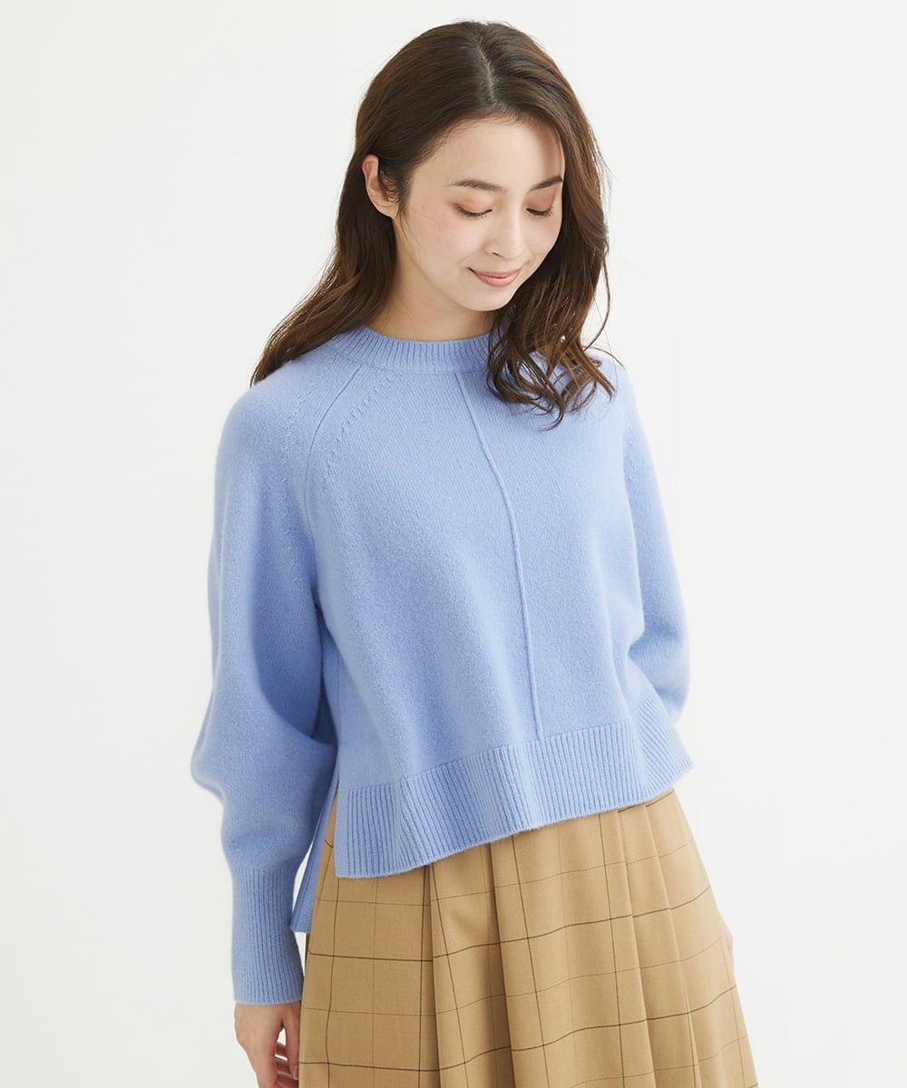 F1FAV08170 MK MICHEL KLEIN(小さいサイズ)(メゾン ドゥ サンク) 【小さいサイズ】ショート丈ウールニット/洗える オレンジ