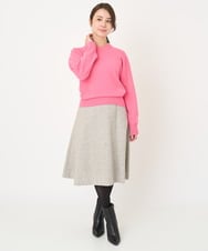 F1FAV09150 MK MICHEL KLEIN(小さいサイズ)(メゾン ドゥ サンク) 【小さいサイズ】airwoolパール調釦バックデザインニット ピンク