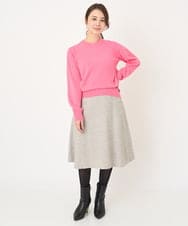 F1FAV09150 MK MICHEL KLEIN(小さいサイズ)(メゾン ドゥ サンク) 【小さいサイズ】airwoolパール調釦バックデザインニット ピンク