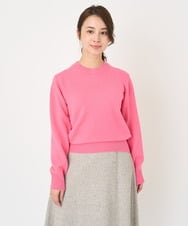 F1FAV09150 MK MICHEL KLEIN(小さいサイズ)(メゾン ドゥ サンク) 【小さいサイズ】airwoolパール調釦バックデザインニット ピンク