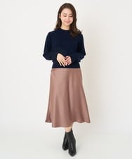 F1FAV09150 MK MICHEL KLEIN(小さいサイズ)(メゾン ドゥ サンク) 【小さいサイズ】airwoolパール調釦バックデザインニット ピンク