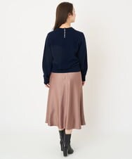 F1FAV09150 MK MICHEL KLEIN(小さいサイズ)(メゾン ドゥ サンク) 【小さいサイズ】airwoolパール調釦バックデザインニット ピンク