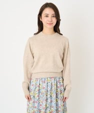 F1FAV09150 MK MICHEL KLEIN(小さいサイズ)(メゾン ドゥ サンク) 【小さいサイズ】airwoolパール調釦バックデザインニット ピンク