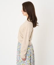 F1FAV09150 MK MICHEL KLEIN(小さいサイズ)(メゾン ドゥ サンク) 【小さいサイズ】airwoolパール調釦バックデザインニット ピンク