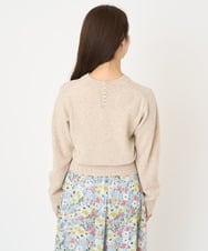 F1FAV09150 MK MICHEL KLEIN(小さいサイズ)(メゾン ドゥ サンク) 【小さいサイズ】airwoolパール調釦バックデザインニット ピンク
