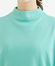 F1FAV49170 MK MICHEL KLEIN(小さいサイズ)(メゾン ドゥ サンク) 【小さいサイズ】ボトルネックニットベスト×ボリュームスリーブニット アンサンブル/洗える グリーン