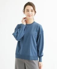 F1FAV49170 MK MICHEL KLEIN(小さいサイズ)(メゾン ドゥ サンク) 【小さいサイズ】ボトルネックニットベスト×ボリュームスリーブニット アンサンブル/洗える グリーン