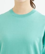 F1FAV49170 MK MICHEL KLEIN(小さいサイズ)(メゾン ドゥ サンク) 【小さいサイズ】ボトルネックニットベスト×ボリュームスリーブニット アンサンブル/洗える グリーン