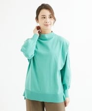 F1FAV49170 MK MICHEL KLEIN(小さいサイズ)(メゾン ドゥ サンク) 【小さいサイズ】ボトルネックニットベスト×ボリュームスリーブニット アンサンブル/洗える グリーン