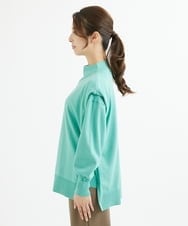 F1FAV49170 MK MICHEL KLEIN(小さいサイズ)(メゾン ドゥ サンク) 【小さいサイズ】ボトルネックニットベスト×ボリュームスリーブニット アンサンブル/洗える グリーン