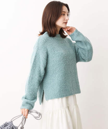 F1FAV50150 MK MICHEL KLEIN(小さいサイズ) 【小さいサイズ】ループヤーンボトルネックニット/洗える
