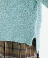 F1FAV50150 MK MICHEL KLEIN(小さいサイズ)(メゾン ドゥ サンク) 【小さいサイズ】ループヤーンボトルネックニット/洗える ミントブルー