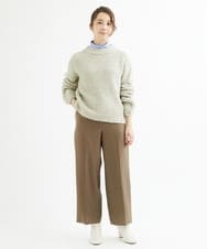 F1FAV50150 MK MICHEL KLEIN(小さいサイズ)(メゾン ドゥ サンク) 【小さいサイズ】ループヤーンボトルネックニット/洗える ミントブルー