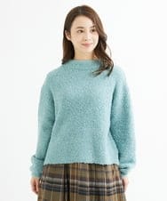 F1FAV50150 MK MICHEL KLEIN(小さいサイズ)(メゾン ドゥ サンク) 【小さいサイズ】ループヤーンボトルネックニット/洗える ミントブルー