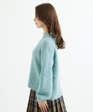 F1FAV50150 MK MICHEL KLEIN(小さいサイズ)(メゾン ドゥ サンク) 【小さいサイズ】ループヤーンボトルネックニット/洗える ミントブルー