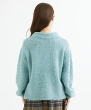 F1FAV50150 MK MICHEL KLEIN(小さいサイズ)(メゾン ドゥ サンク) 【小さいサイズ】ループヤーンボトルネックニット/洗える ミントブルー